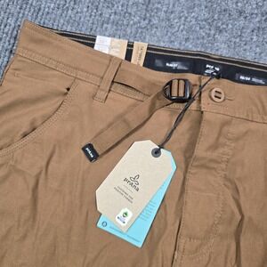 PrAna Pants Mens 38x34 Brown Slim Fit Tapered Leg Cargo Nylon Stretch Hiking